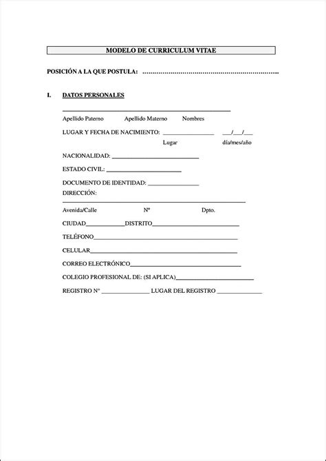 Vernos profesionales y reflejar nuestras virtudes e intereses son de las cosas que más nos preocupa pasar por alto. Curriculum Vitae Facil Para Rellenar | Modelos de ...