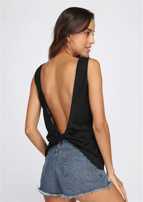 Vessos 2018 New Summer Women Sexy Sleeveless Backless Shirt Knotted Tank Top Blouse Vest Tops