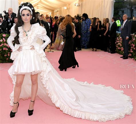 Lily Collins In Giambattista Valli Haute Couture 2019 Met Gala Red