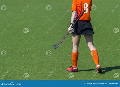 A Beautiful Young Woman Field Hockey Player Stock Photo Image Of