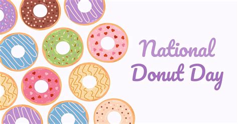 National Donut Day Banner Celebrations Promotional Flyer Flat Cartoon