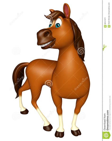 Funny Horse Cartoon Character Stock Illustration