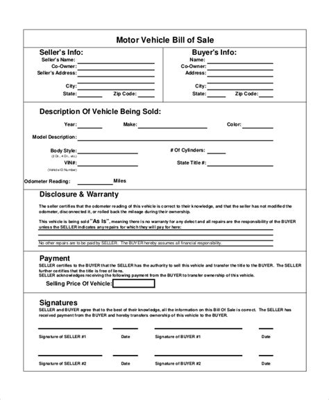 Free 9 Sample General Bill Of Sale Forms In Pdf Word Excel