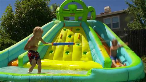 Little Tikes Inflatable Water Slide And Bouncer Youtube