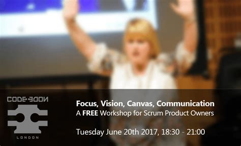 Free Workshop For Scrum Product Owners Focus Vision Canvas Communication Tcc