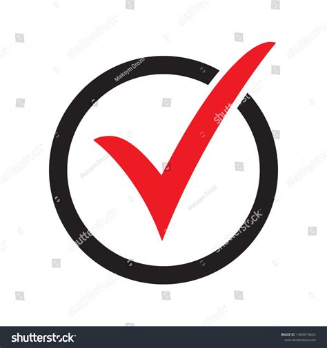 Red Tick Icon Vector Symbol Checkmark Stock Vector Royalty Free