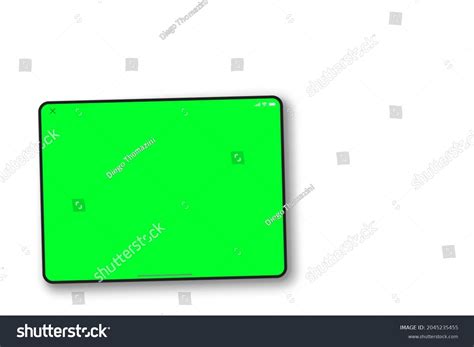 Tablet Green Screen On White Background Stock Photo Edit Now 2045235455