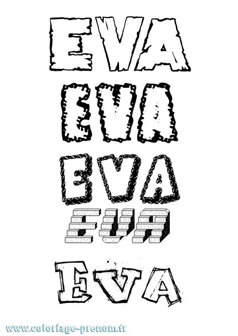 Coloriage du prénom Eva : à Imprimer ou Télécharger facilement
