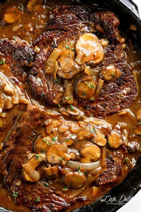 This recipe is so easy that is impossible to mess up. Ribeye Steaks With Mushroom Gravy is simple and delicious! Have dinner served on the table in 15 ...