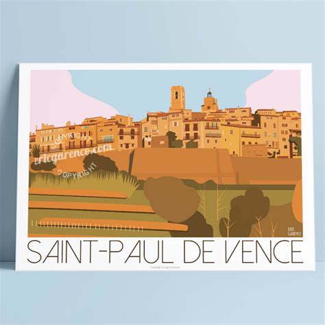 Poster 50x70 Eric Garence Saint Paul De Vence Autumn French Riviera