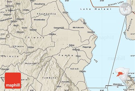 Shaded Relief Map Of Karonga