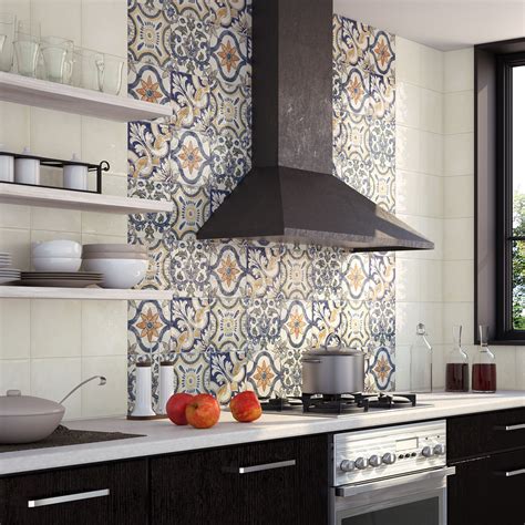 Bourges 8 X 8 Ceramic Patterned Tile Kitchen Wall Tiles Ceramic