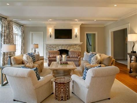 This long rectangular living room features a refined layout with traditional appeal and ample seating. Pin on Home