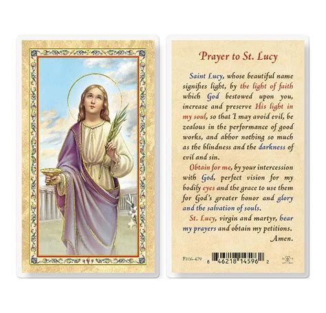 Prayer To St Gold Stamped Laminated Catholic Prayer Holy Card With