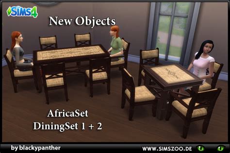 Africa Set Dining 1and2 By Blackypanther At Blackys Sims Zoo Sims 4