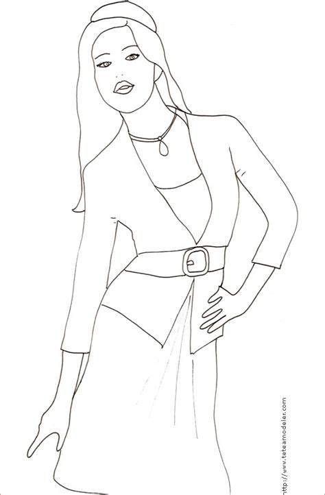 14 Détail Coloriage De Fille top Model Photograph  COLORIAGE