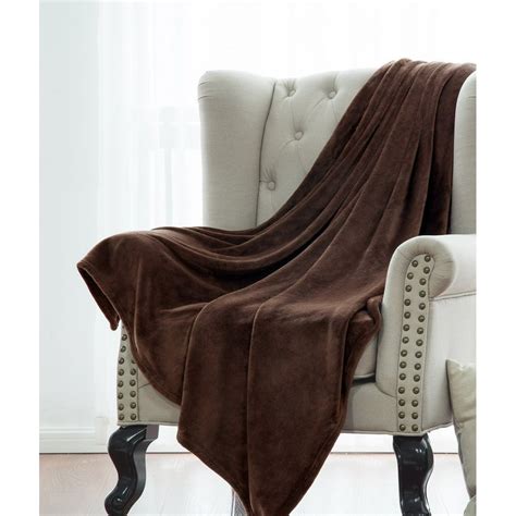 Microlight Plush Solid Fleece Throw Blanket Brown 50 X 60 Walmart