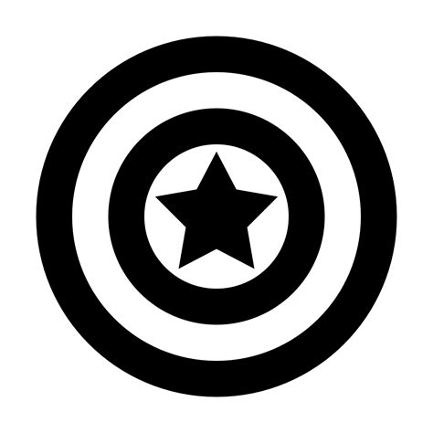 Captain America Icon In Material Filled Style Captain America Shield
