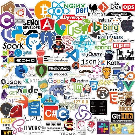 50 Packs 2019 New Version Programming Stickers For Programmer Software