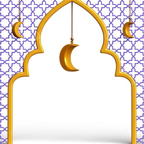Bingkai Ramadhan 3d Dan Bulan Sabit Gantung Ramadhan Islami Islam