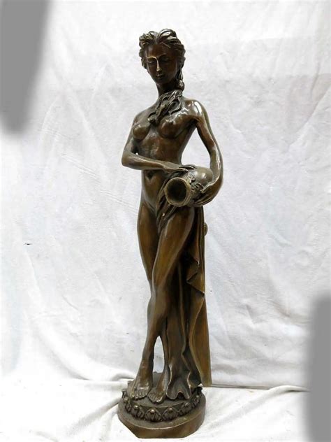 19 China Brass Copper Carved Beautiful Sculpture Belle Sexy Beauty