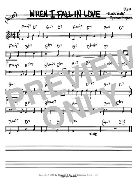 When I Fall In Love Sheet Music By Victor Young Real Book Melody