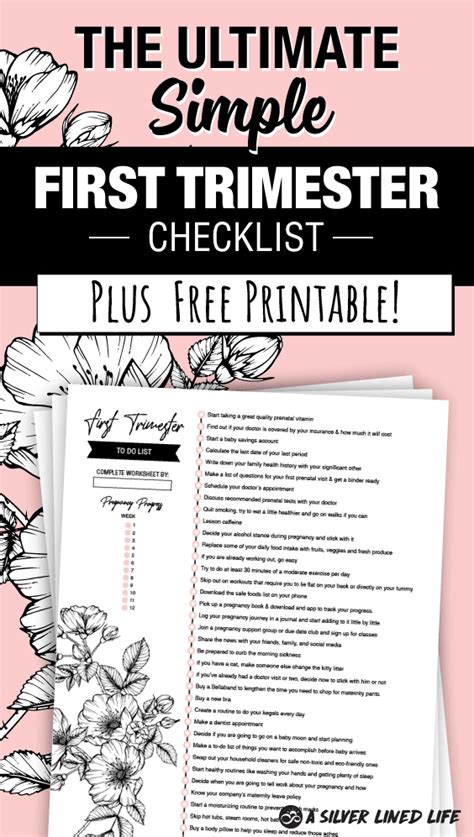 The Ultimate First Trimester Checklist Plus Free Printable A Silver