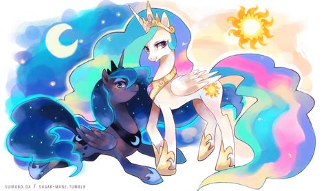 Within the show, she formerly possessed a separate villainous identity known as nightmare moon. princess celestia & princess luna - My Little Pony ...