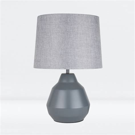 Modern Grey Touch Table Lamp 39cm Bedside Light With Grey Shade Ebay