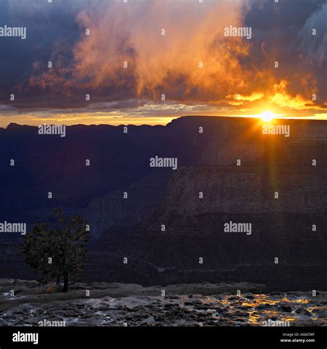 Sunrise Over Grand Canyon Arizona Stock Photo Alamy