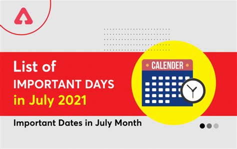 Important Days In July 2021 Check List Of National And International Days