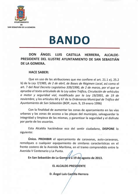4 Bando Municipal Documento De La Administración Local Bando