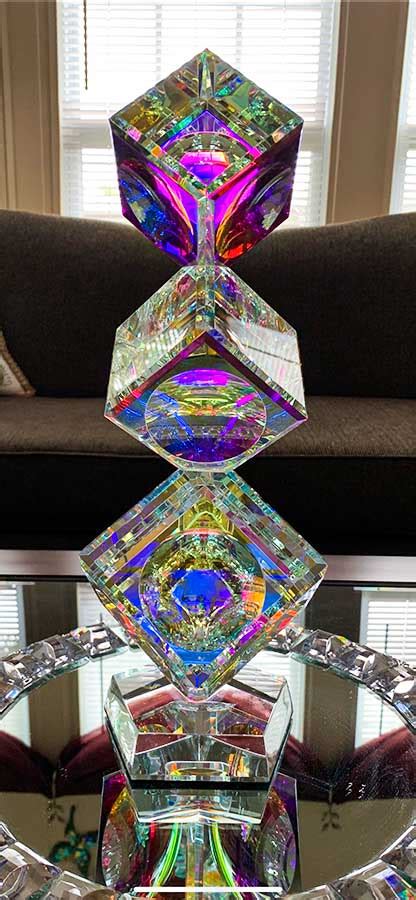 3 Tumbling Crystal Cubes By Harold Lustig Lustig International Art Leaders Gallery And