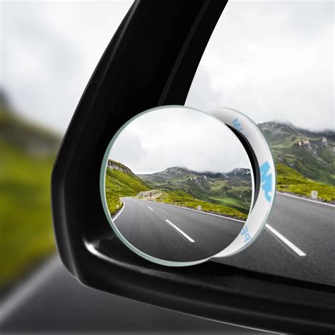 Blind Spot Mirror 2 Round Hd Glass Frameless Convex Rear View Mirror