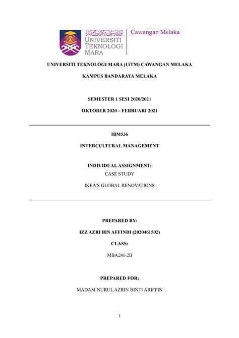 Individual Assignment Uitm Universiti Teknologi Mara Uitm Cawangan