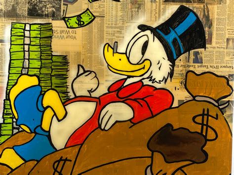 Lot Alec Monopoly Scrooge Mcduck Acrylic And Spray Paint Collage