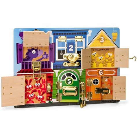 Melissa & doug wooden latches board, developmental toy, helps develop fine motor skills, 39.37 cm h x 29.21 cm w x 3.175 cm l · melissa & . Melissa & Doug Latches Board - Crayons