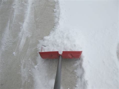 Shovel Shoveling Driveway After A Snow Stock Image Image Of Snow