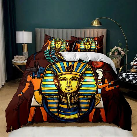 Pharaoh Bedding Sets King Size 3d Ancient Egypt Tribe Decor Comforter Cover Set For Adult