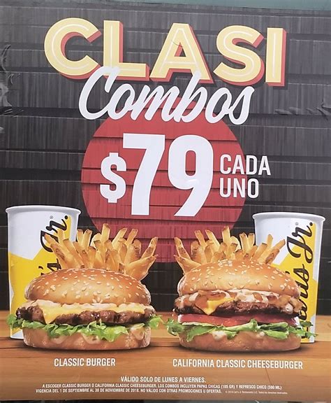 Carls Jr Combos Classic Burger O California Classic A 79 Pesos