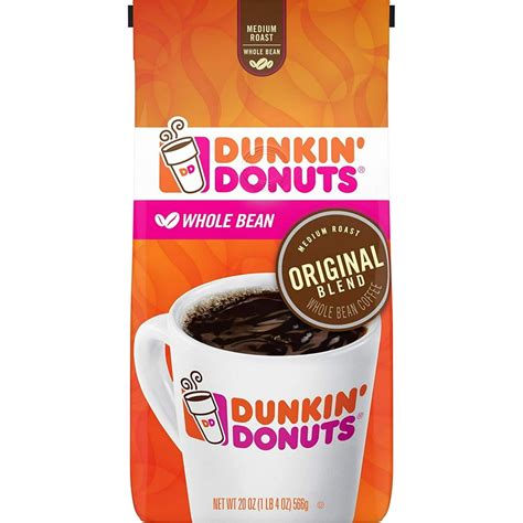 Dunkin Donuts Original Blend Medium Roast Whole Bean Coffee 20 Ounces
