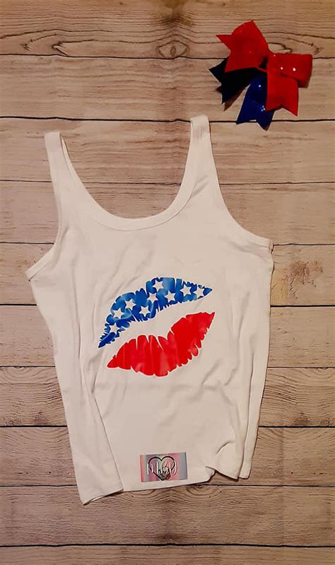 Patriotic Lips Tank Topwomens Tank Topfourth Of July Tank Top4th Of July Womens Tank Tank