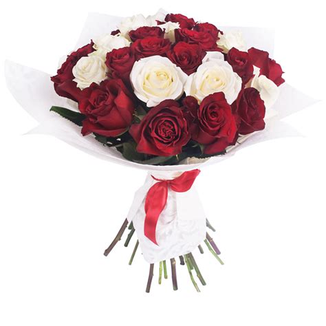Red And White Rose Bouquet Flowerland Nyc