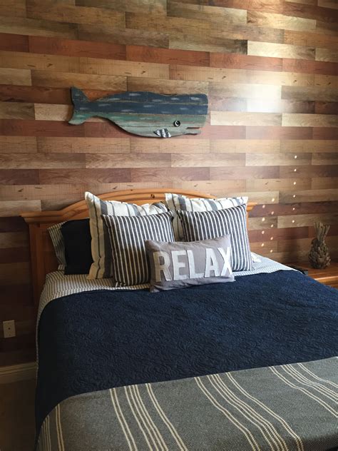 Wood Plank Accent Wall Done With Faux Wood Stickers Faux Wood Wall