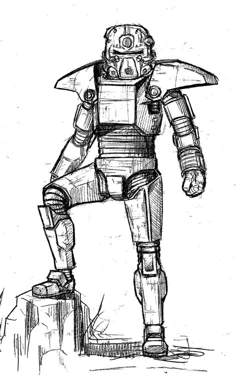 Power Armor Sketch By Artinscott On Deviantart