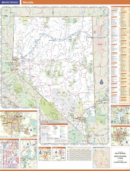 Nevada Wall Map By Rand Mcnally Mapsales