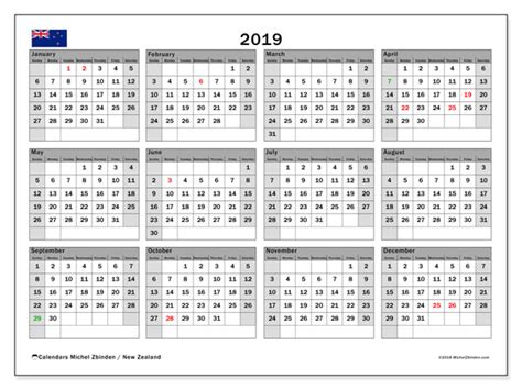 Some dates above may be. 2019 Calendar, New Zealand - Michel Zbinden EN