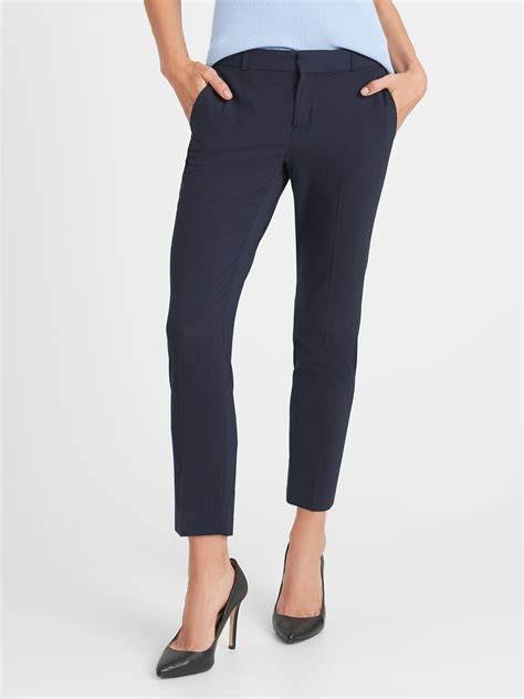 Petite Avery Straight Fit Washable Wool Blend Pant Banana Republic