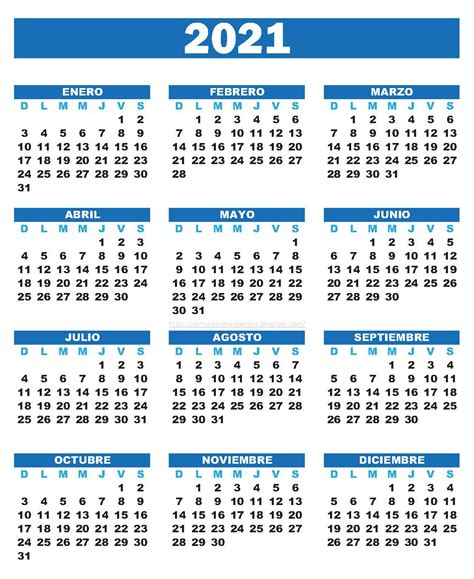 Blanco Calendario Enero 2021 Con Feriados Y Feriados Para Imprimir