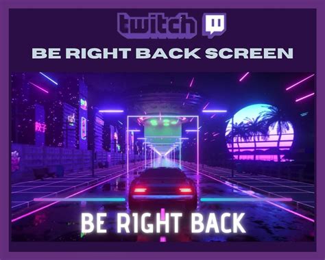 Animated Twitch Be Right Back Screen Cyber City Space Background Neon City Twitch Screen